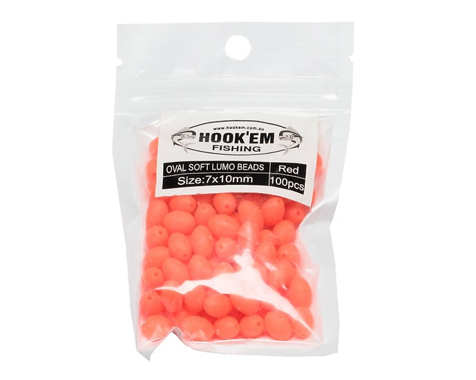 Hook'em Fishing Red Lumo Beads